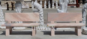 Garden Decorative Marble Chair Hand Carved Stone Bench For Park