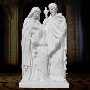 Catholic Stone Sculpture Custom Garden Art Antique Religious Holy Christian Family White Marble Statue