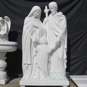 Catholic Stone Sculpture Custom Garden Art Antique Religious Holy Christian Family White Marble Statue