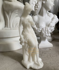 Indoor Decorative Grade A White Marble Beautiful Female Statue Desktop Sculpture