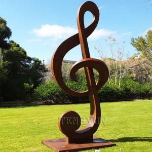 Park Outdoor Decorative Large Size Musical Notation Corten Steel Sculpture