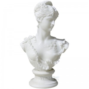 Home Decorative Natural White Marble Female Bust Statue Stone Woman Head Sculpture