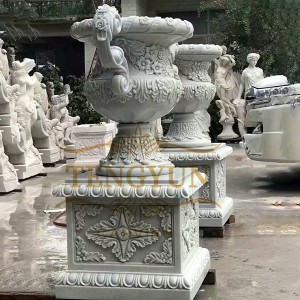 European style marble hand carved flowerpot