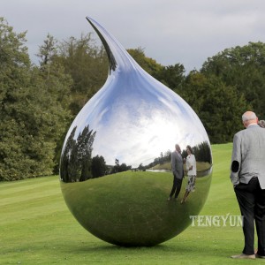 China Stainless Steel Sculptures Manufacturer Large Outdoor Park Decor Oval Shaped Sculpture