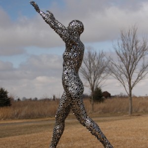 Life size stainless garden decoration statue