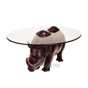 Animal Sculpture Hippo Bronze Statue Home Decor Bedside Cabinet Coffee Table