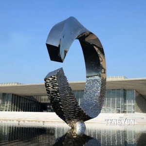 Square Decorative Hollow Ball Sculpture Stainless Steel Abstract Sphere Shape Sculpture