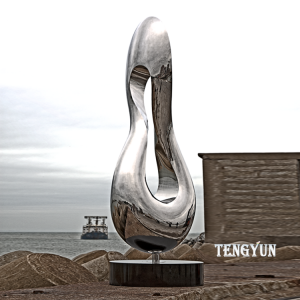 Large Modern Art Abstract Stainless Steel Sculpture For Seaside Decoration