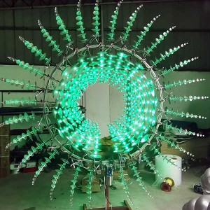 High Quality Outdoor Metal Sculpture Kinetic Art Sculpture with LED Light Stainless Steel Sculpture
