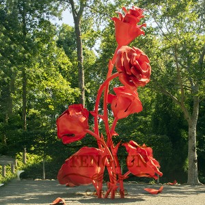 Outdoor garden decoration stainless steel flower Rose sculpture