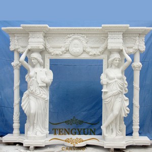 Home decoration marble fireplace mantel
