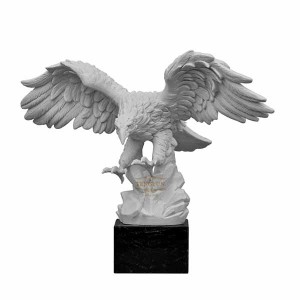 Garden home ornament stone marble carving eagle statue