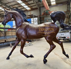 Small Size Garden Decorative Arabic Horse Art Statue Bronze Arabian Horse Sculpture