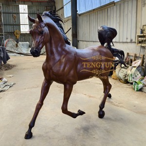 Small Size Garden Decorative Arabic Horse Art Statue Bronze Arabian Horse Sculpture