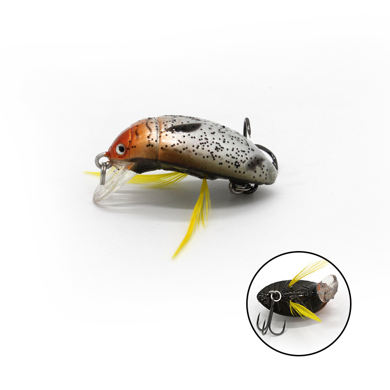 Topwater Cicada Bait Fishing Lure Insect Bug Lure Sea Beetle Crank For Bass Carp Fishing 35mm 4g