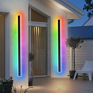 Garden Fence Villa Smart Outdoor Minimalist Linear Wall Light RGBCW RGB Wall LED Light Multicolor for Wall Home Decorate