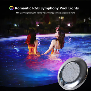 Stainless Steel Swimming Pool Light Resin Filled 100% IP68 Color Changing AC/DC12V