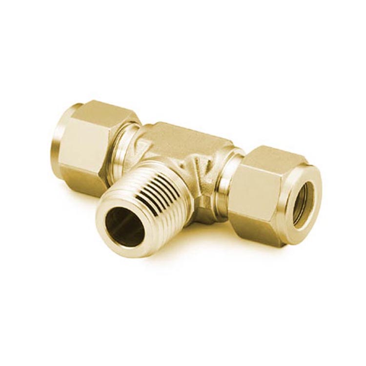 BDTB Male Branch Tee Double ferrule Brass Compression Instrumentation Tube Fittings