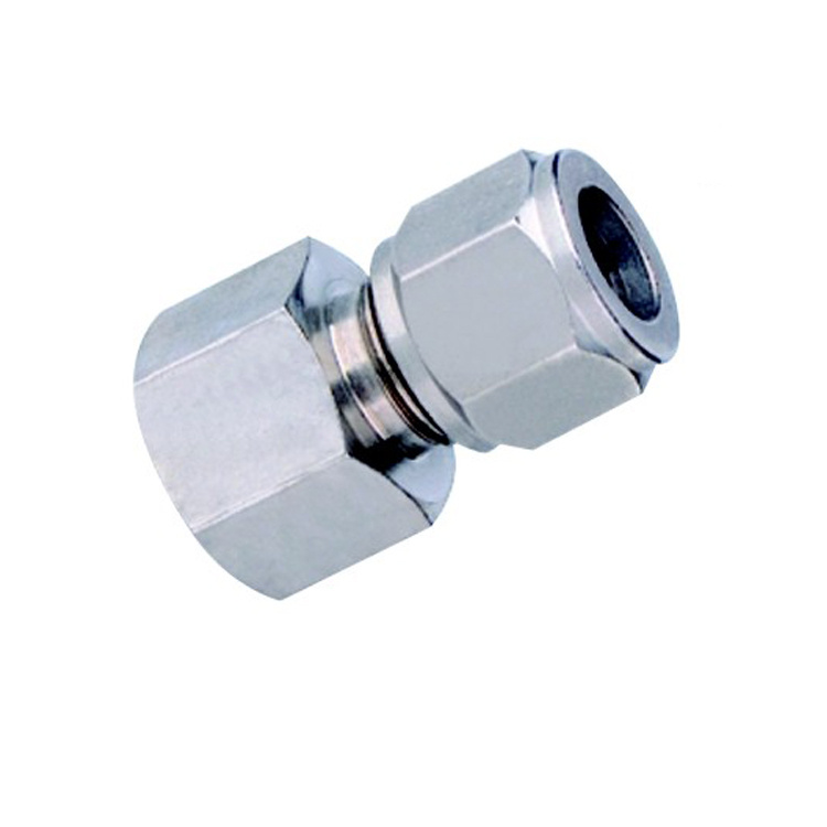 E66	Straight Female Euro Style Standard Nickel Plated Brass Compression Fittings