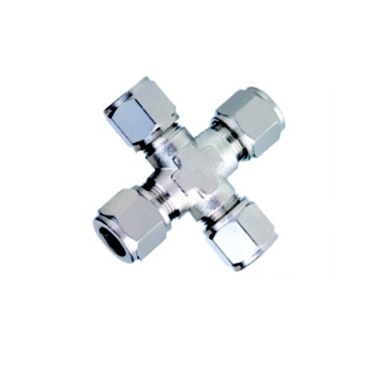 E95 Cross Union Euro Style Standard Nickel Plated Brass Compression Fittings