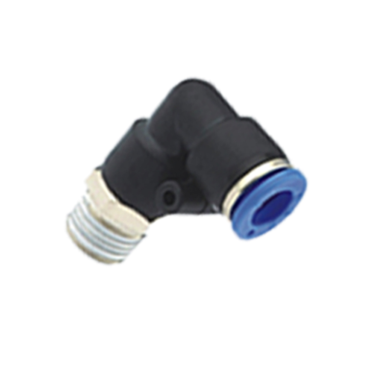 PL Male Elbow Plastic Poly Push In Tube to Pipe Adapter Connector Fittings
