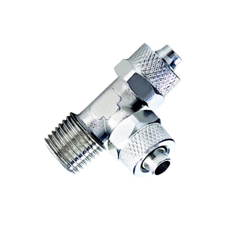 RRT Screw-Connect Run Tee Nickel-Plated Brass Rapid Tube Adapter Fittings