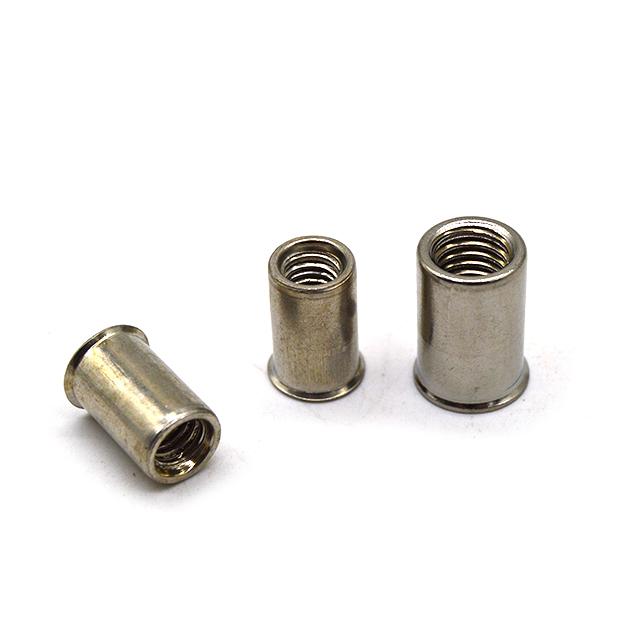 Thin Head (Reduced Head) Round Body Open End Rivet Nut with Knurls