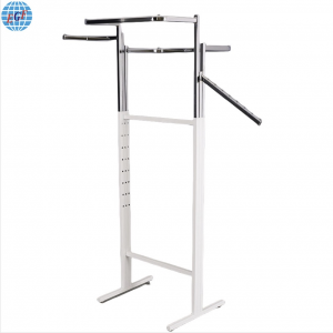 Adjustable 6 Way Clothing Rack with Chrome Plated Top Arms and Optional Base Color