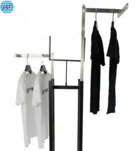 Sturdy Clothing Display Rack with Two Adjustable T-Braces and Advertising Board, Customizable