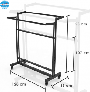 Sturdy and Stable Double-Sided Customizable Metal Clothing Rack for Retail Stores, Customizable