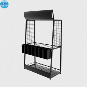 Custom Retail Store Tool Display Rack with Seven Metal Boxes and Top Logo Printing