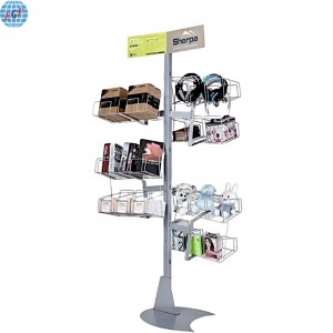 High Quality Retail Floor Display Stand Customized Snacks/Toys/Books/Dolls/Headphones Display Rack