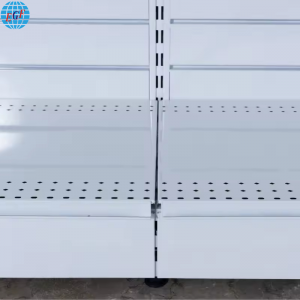 Single Side Supermarket Metal Slatwall Gondola Shelves with Light Box