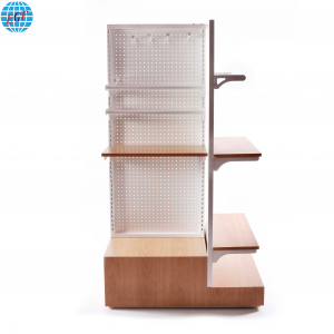 High-Quality Clothing Store Metal-Wood Floor Standing Hanging Display Rack, Customizable
