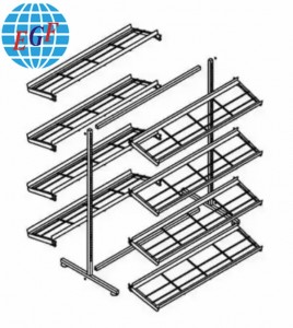 Sturdy Five-Tier Bi-Directional Adjustable Metal Rack with Hanging Capability for Heavy Items, Plating/Powder Coating Treatment, Customizable.