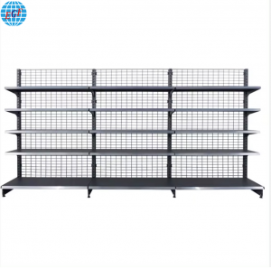 Double Side Back Net Four Layers Supermarket Display Shelves, Customizable