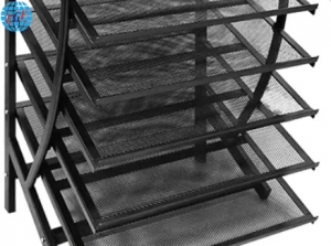 Custom Eight-Tier Highly Stable Metal Grid Ceramic Tile Display Rack for Retail Stores