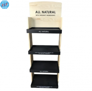 Retail Store POS 4 Tiers Wooden Display Superma...