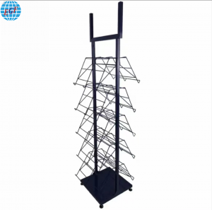 Customized Five-Tier Double-Sided Stone Standing Type Metal Plate Ceramic Tile Metal Wire Display Rack