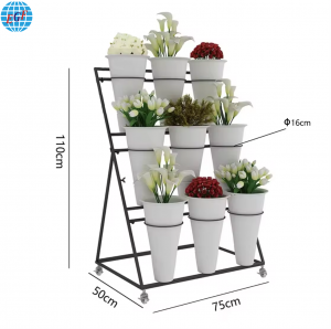 4 Styles Durable Plastic Flower Bucket Display Shelves for Garden Centers
