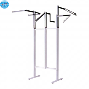 Premium Steel 6-Way Clothing Rack with Adjustable Height and Castors or Adjustable Feet – Chrome Finish