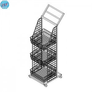 4-Tier Black Matte Powder Coated Steel Wire Storage Basket Rack with Locking Casters – Home & Commercial Use