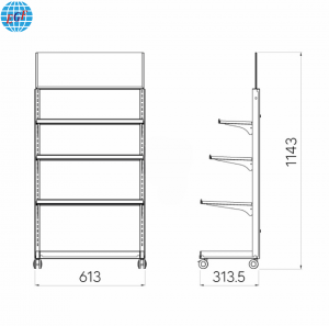 Endcap Convenience Metal Store Display Shelving Strong Standing for Supermarkets & Organic Stores Movable with Sign Holder