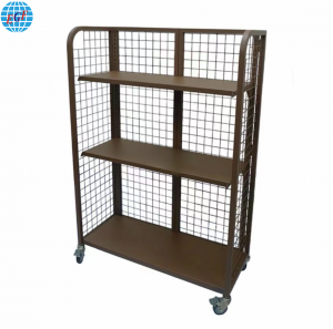 Space-Saving Foldable Gridwall Display Rack wit...
