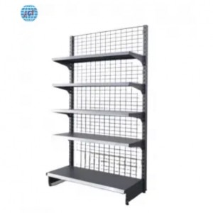 Double Side Back Net Four Layers Supermarket Display Shelves, Customizable