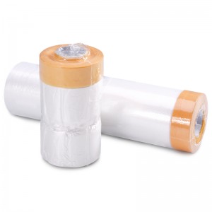 Transparent Pre-Taped  Covering Masking Film Surface Protection Tape