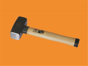 Germany type Stoning Hammer with Dual color TPR handle /Wood handle