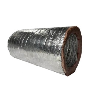 Изолированный гибкий воздуховод с оболочкой из алюминиевой фольги