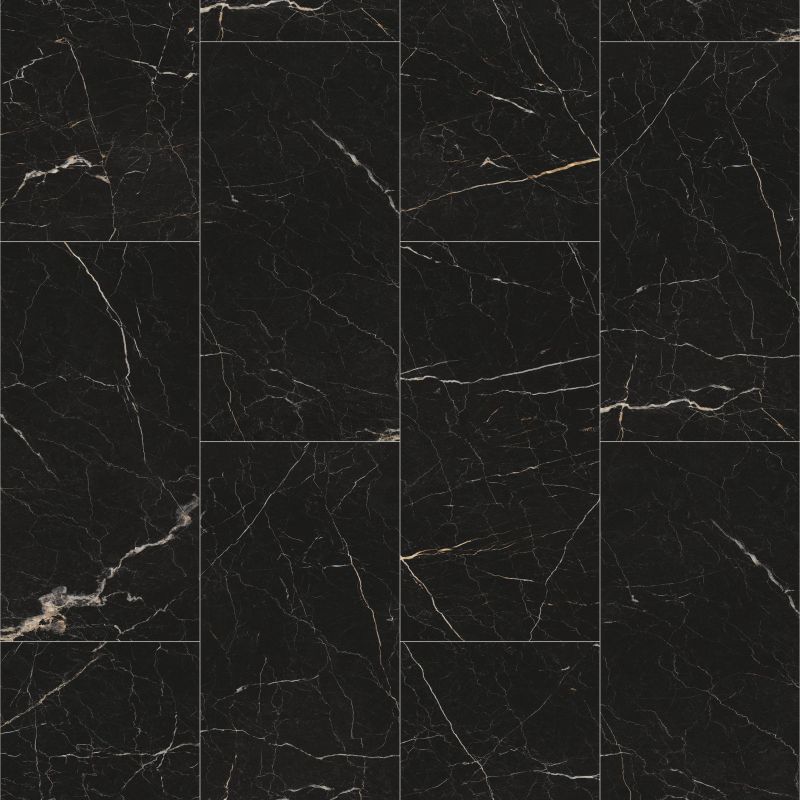 Waterproof Click Lock Marble Design Tile 4.5-6.0mm SPC Rigid Core Flooring-Black Featured Image