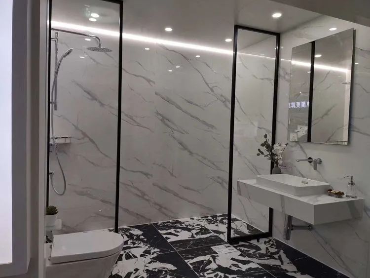 SPC imitation porcelain stone crystal wall panel, integrated quick installation